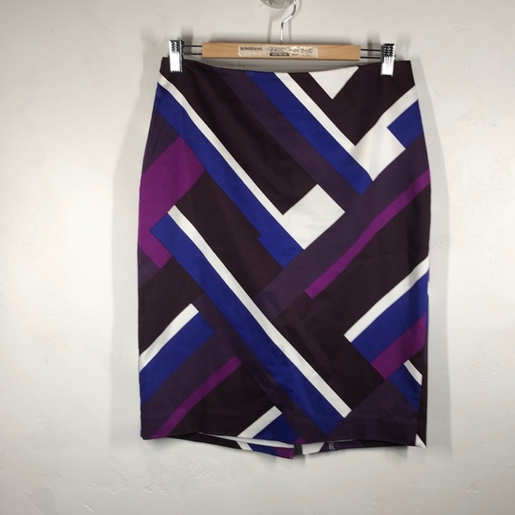 Ann Taylor Dresses & Skirts - Ann Taylor purple and blue print skirt size 8